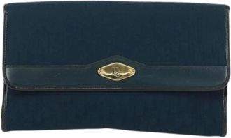 Dior Pre-owned Clutches, female, Blue, Size: ONE SIZE Pre-owned Vintage chain flap shoulder bag