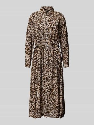 Marc Cain Midikleid mit durchgehender Knopfleiste in Mittelbraun, Gr&ouml;&szlig;e 40