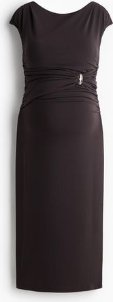 H&M MAMA Drapiertes Kleid - Brown