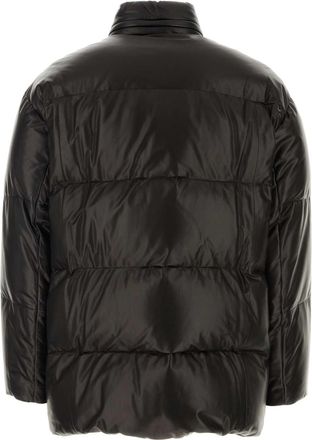 Prada Mens Nappa Leather Down Jacket Black Lamb