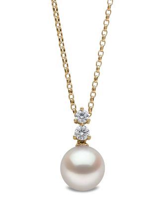 Yoko London 18 geelgouden hanger met diamant en Akoya-parel