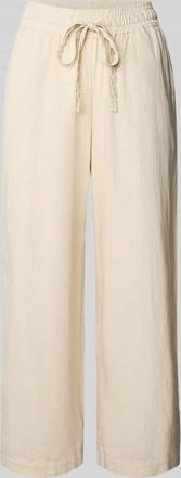 Soyaconcept Straight Leg Leinenhose mit Tunnelzug Modell Ina in Sand, Gr&ouml;&szlig;e L