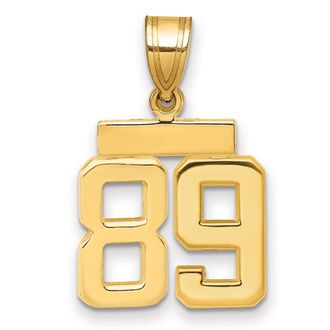 Diamond2Deal 14k Yellow Gold Small Polished Number Charm Pendant