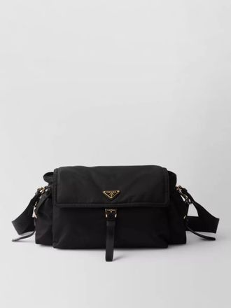 Prada shoulder bag pattina buckle strap pockets