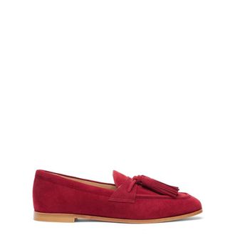Stuart Weitzman Schoenen, Dames, Rood, 35 EU, Su&egrave;de, Tassel Loafer met Houten Zool