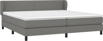 vidaXL Cama Box Spring Con Colch&oacute;n Tela Gris Oscuro 200x200 Cm Vidaxl