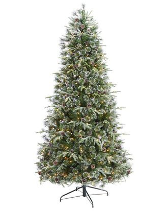 Nearly Natural 7.5Ft. Snowed Tipped Clermont Mixed Pine Artificial Christmas Tree