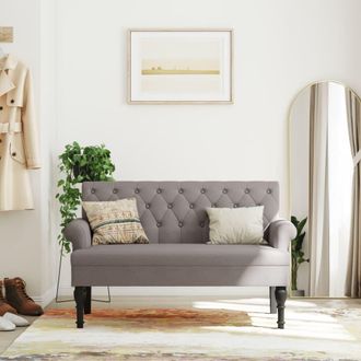 vidaXL Banco Con Respaldo Tela Gris Taupe 120x62x75,5 Cm Vidaxl