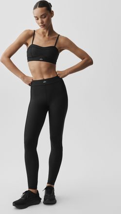 Alo | Airlift High-Waist Skyglow Legging in Black, Size: Medium