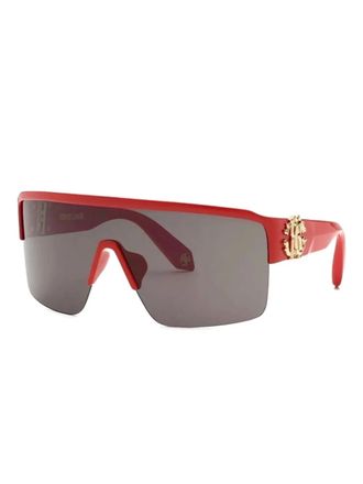 Roberto Cavalli logo-plaque sunglasses - women - Acetate - One Size - Red