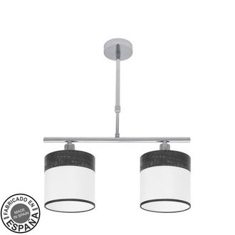 Fabrilamp Lampara Cloe 2xe14 Cromo/blanca-madera Negra Regx43x14 Cm - Fabrilamp
