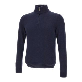 Colmar Turtlenecks, male, Blue, M, Cashmere-blend half-zip pullover