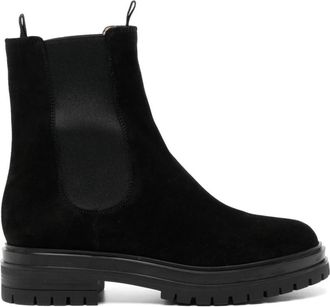 Gianvito Rossi Chester Enkellaarsjes - Dames - Chelseaboots - Zwart - 38 1/2 EU - Leer - Schoenen