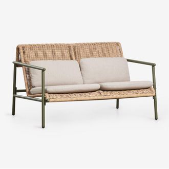 Sklum Divano da giardino a 2 posti in alluminio e rattan sintetico Duroli SKLUM