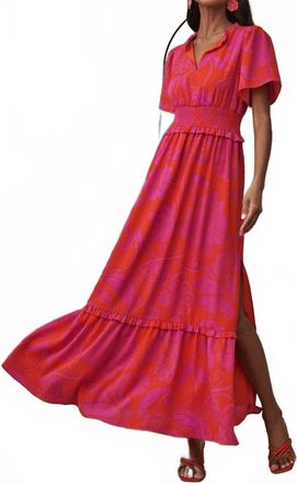 Sugarlips Imara Floral Maxi Dress In Red