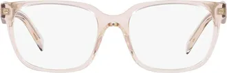 Prada 52mm Rectangular Optical Glasses in Pink at Nordstrom
