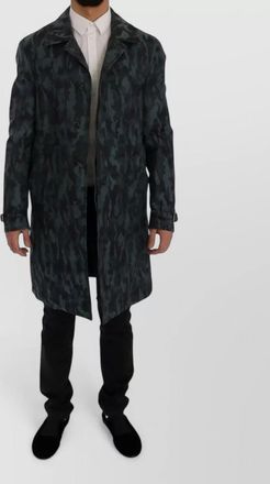 Dolce & Gabbana silk camouflage single-breasted trench coat