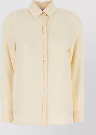 Max Mara silk stretch classic collar long-sleeve shirt