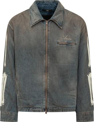 Amiri Blouson - Heren - Spijkerjassen - Blauw - L - Denim - Jassen