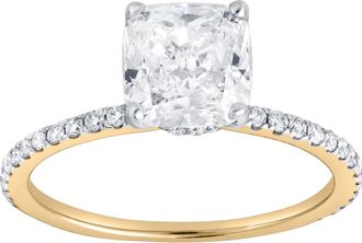 LuvMyJewelry Adeline 2.3 Ct Cushion Lab Grown Diamond Engagement Ring in 14K Gold