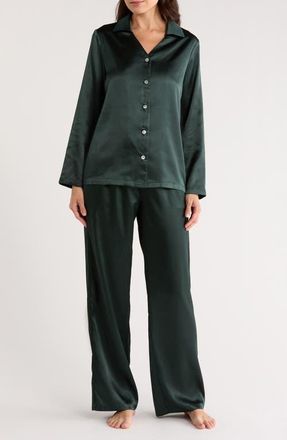 Kilo Brava Satin Pajamas in Forest Green at Nordstrom, Size 3X-Large