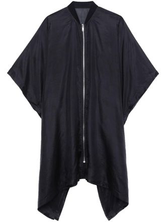 Rick Owens zip-front silk coat - Black