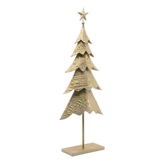 F&eacute;&eacute;ric Lights & Christmas &Aacute;rbol De Navidad Decorativo De Metal Dorado Y Blanco, 98 Cm De Altura - Feeric Lights & Christmas