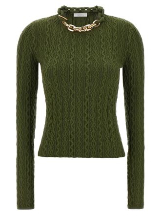 Paco Rabanne Bicolor Wool Womens Cardigan