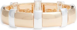 Open Edit Metal Bar Stretch Bracelet in Gold- Silver at Nordstrom