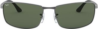 Ray-Ban 61mm Rectangle Wrap Sunglasses in Green at Nordstrom