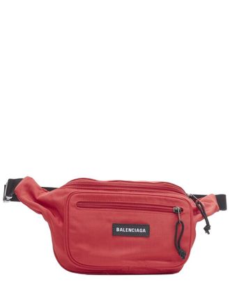 Balenciaga Red Nylon Explorer Logo Dual Pocket Belt Bag, Never Carried (Authentic Pre-Loved)