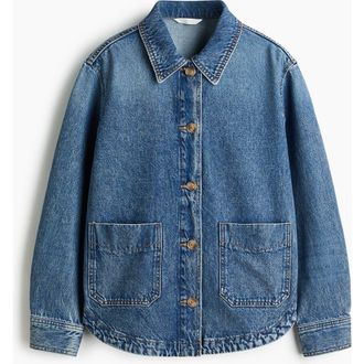 H&M Denim Shacket in Denim Blue at Nordstrom, Size Xx-Small