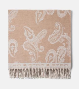 Etro Fringed paisley wool throw