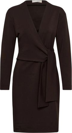 Inwear Vincent Knot Jurk - Dames - Wikkelkleedje - Bruin - 2XS - Polyester - Kleedjes