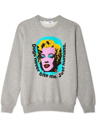 Comme Des Garçons graphic-print cotton sweatshirt - men - Cotton - M - Grey