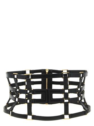 Elisabetta Franchi Black Polyethylene High-Waist Womens Belt