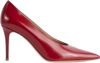 Gianvito Rossi Rode Leren Tokio Pumps - Dames - Pumps - Rood - 35 EU - Leer - Schoenen