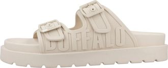 Buffalo Eve Sol Slide Sandalen - Dames - Sandalen - Beige - 37 EU - Schoenen