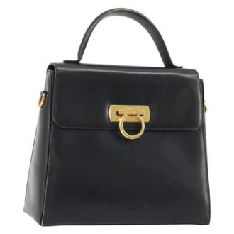 Ferragamo Pre-owned Hand Bag - Dames - Pre-owned - Zwart - Maat: ONE Size Leer