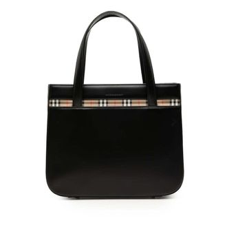 Burberry Pre-owned Burberry House Check Trimmed Leather Handbag Ladies 2QZHW0AOVIYUQIMY