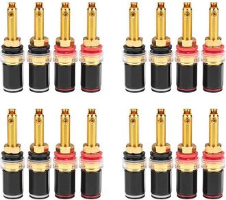 No Brand 16 Terminales De Conexi&oacute;n Para Altavoces Hifi, Conectores De Amplificador Chapados En Oro De Cobre Puro, Compatibles Con Conectores Banana Hembra