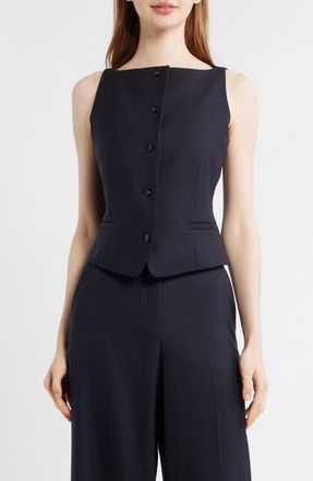 Theory Boatneck Vest in Dark Navy at Nordstrom, Size 12