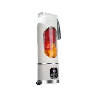 OEM Licuadora Port&aacute;til Recargable Por Usb Con 8 Cuchillas, Triturador De Hielo, Pantalla Digital Y 3 Modos - Blanca