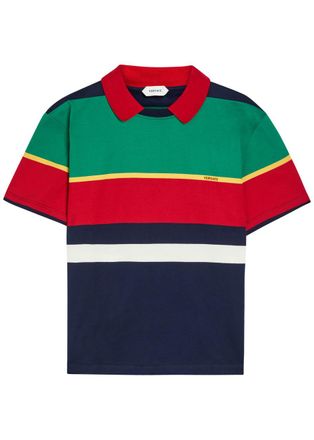 Versace Striped Layered Cotton T-shirt - Multicoloured 1 - XL