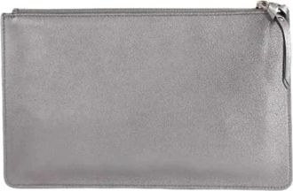 Jimmy Choo London Pre-owned Pochette - Dames - Vintage Clutch - Grijs - ONE Size - Leer - Vintage
