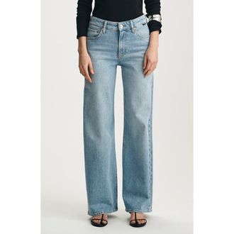 Mavi Florida High Waist Wide Leg Jeans in Bleached Classic Blue at Nordstrom, Size 25 32