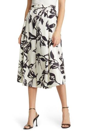 Nikki Lund Ryan Floral Midi Skirt in White at Nordstrom, Size X-Large