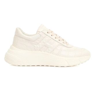 Hogan Witte Krokodil-geprinte Leren Sneakers - Dames - Sneakers - Wit - 35 EU - Schoenen