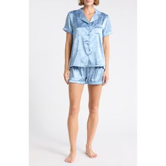 Tart Dixie Satin Shorts Pajamas in Branch Floral-Faded Denim at Nordstrom Rack, Size X-Large