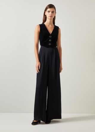 L.k. Bennett Womens Carine Jumpsuits, Black - Size 20 UK